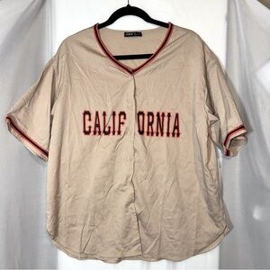 SHEIN Oversized “California”Button Down Shirt